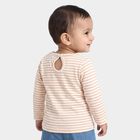 Infants Cream Round Neck Regular T-Shirt, Off White, small