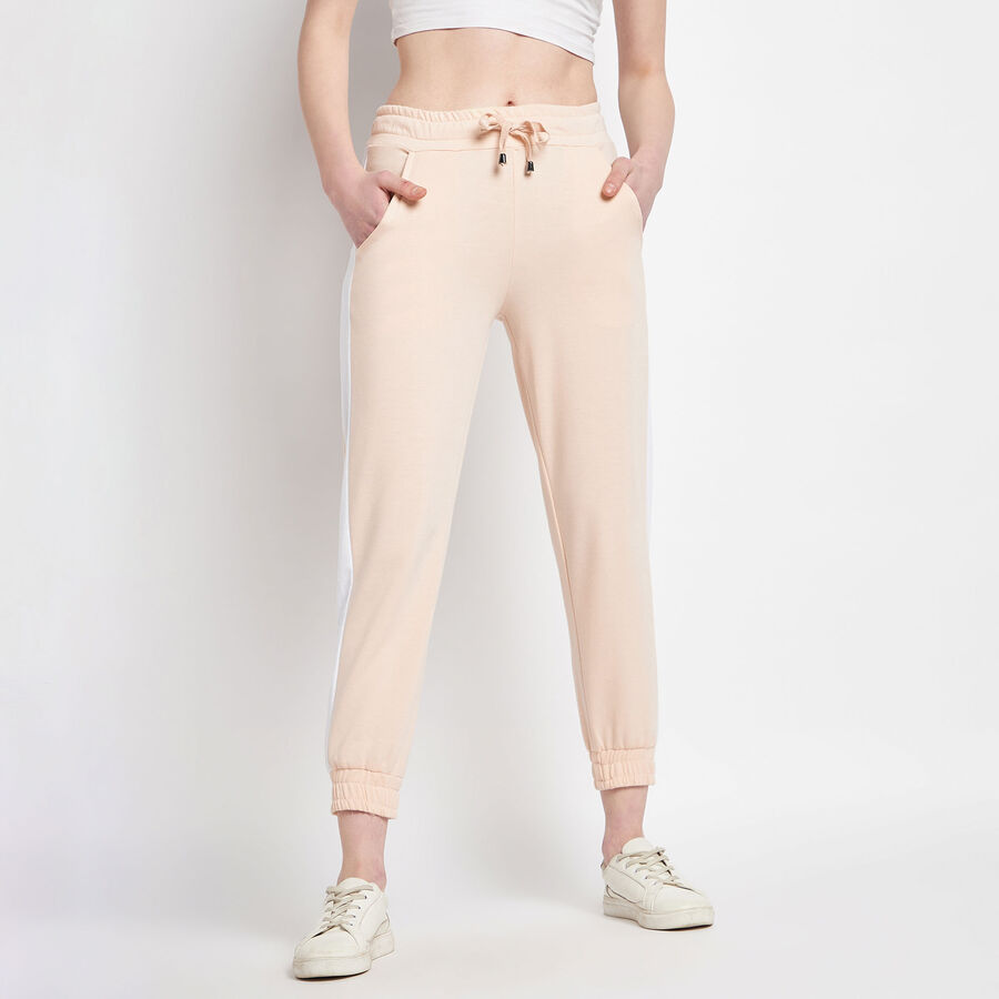 Cut & Sew Joggers, Beige, large image number null
