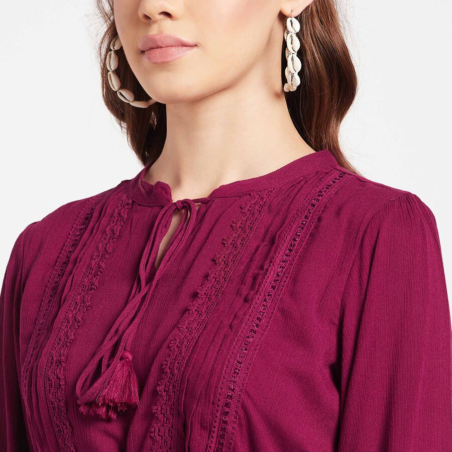 Solid Dress, Wine, large image number null