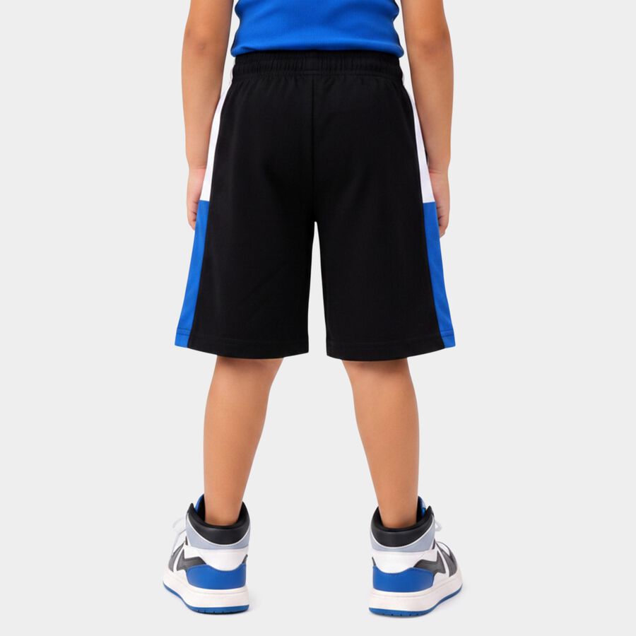Boys Black Regular Fit Casual Bermuda Shorts, काला, large