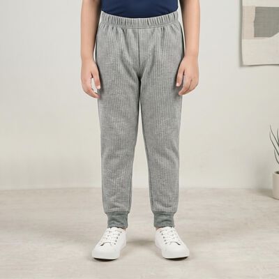 Boys' Melange Mid Grey Long Johns Thermal