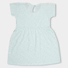 Infant Girls' 100% Cotton Frock, एक्वा, small
