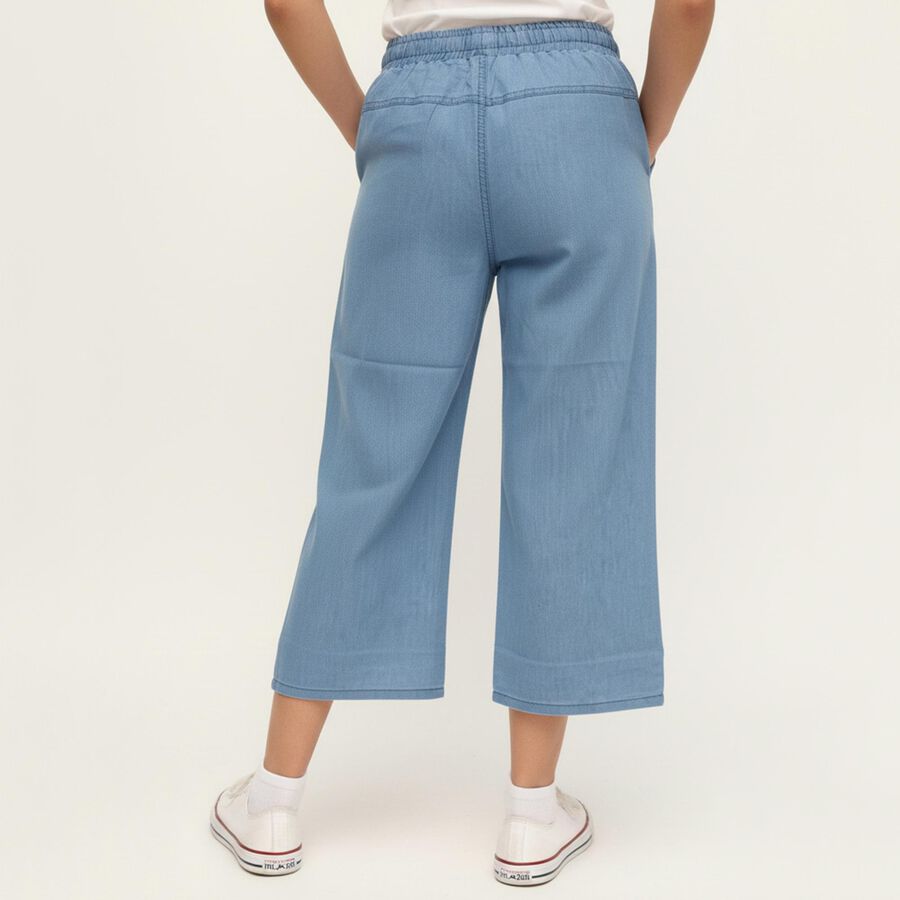 Girls' Light Blue Wide Leg Embroidered Jeans, हल्का नीला, large image number null