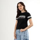 Ladies' 100% Cotton Round Neck T-Shirt, Black, small image number null