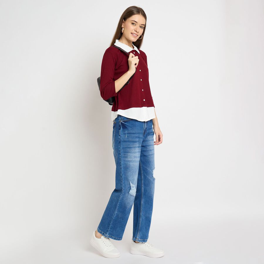 Ladies' Shirt, Wine, large image number null