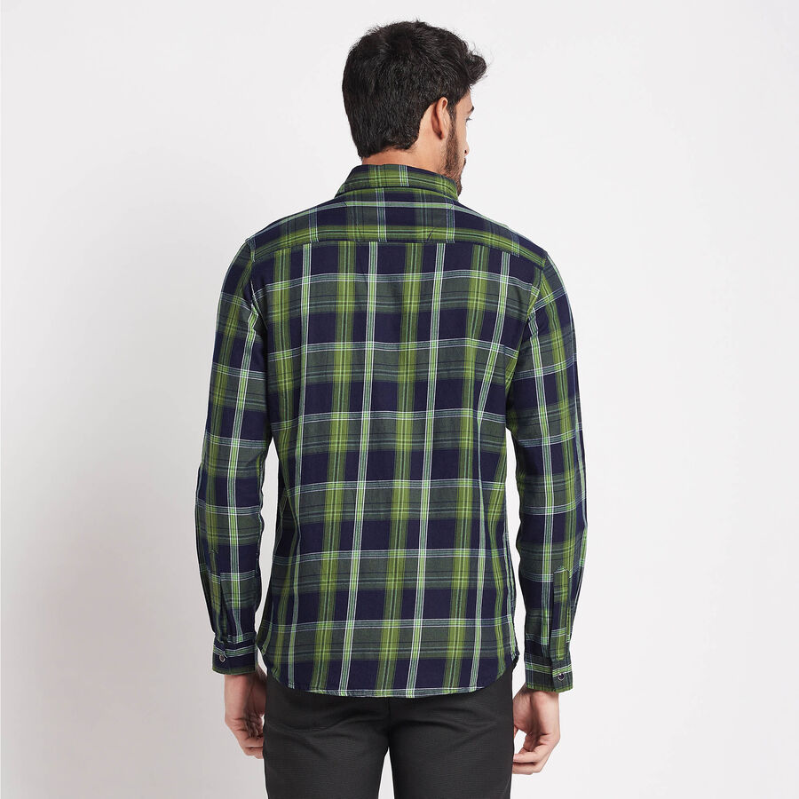 Cotton Checks Casual Shirt, Dark Green, large image number null