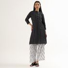 Women's White and Black Printed Wide-Leg Palazzos, Off White, small image number null