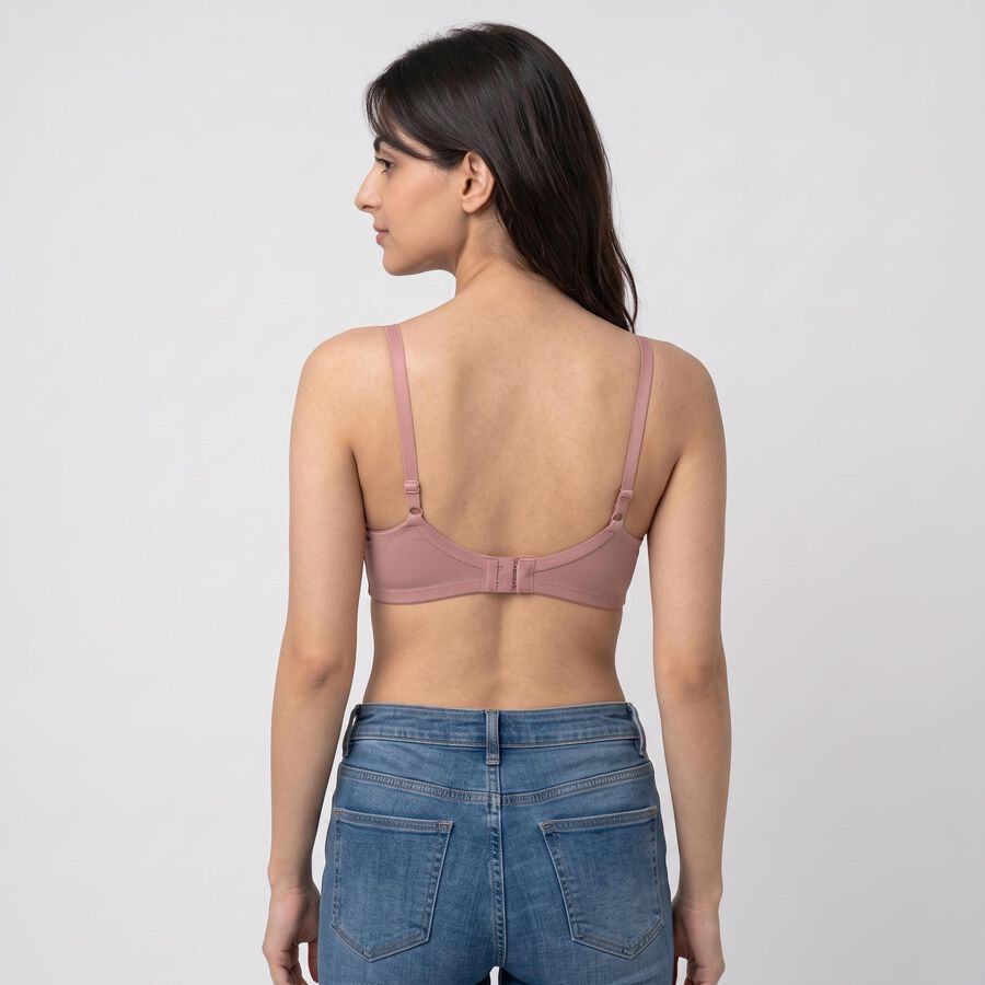 Women's Brown Underwired T-Shirt Bra, भूरा, large