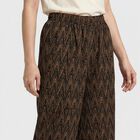 Women's Black Regular Fit Printed Palazzos, Black, small