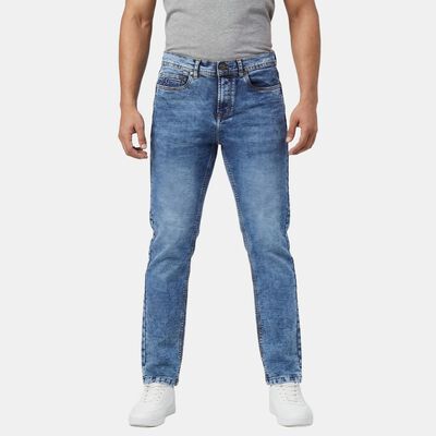 Men's Navy Blue Slim Fit Washed Jeans