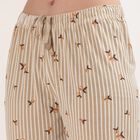 Women's Beige Regular Fit Cuffed Lounge Pyjama, गहरा पीला, small