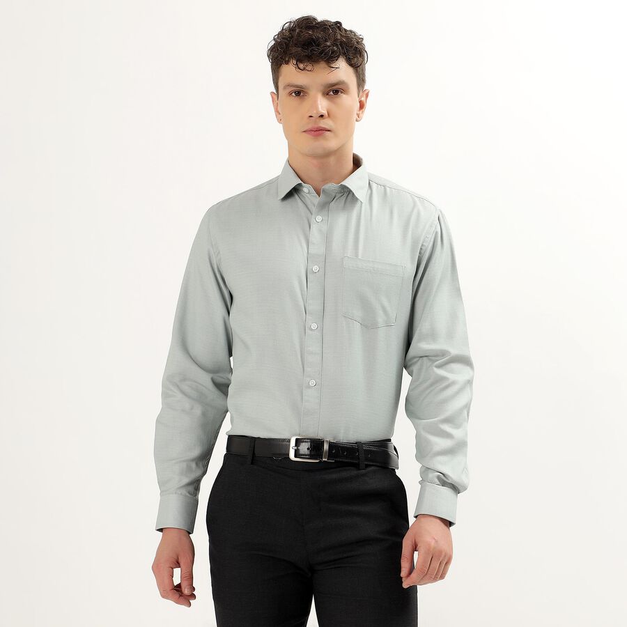 Men's Regular Collar Formal Shirt, Light Green, large image number null