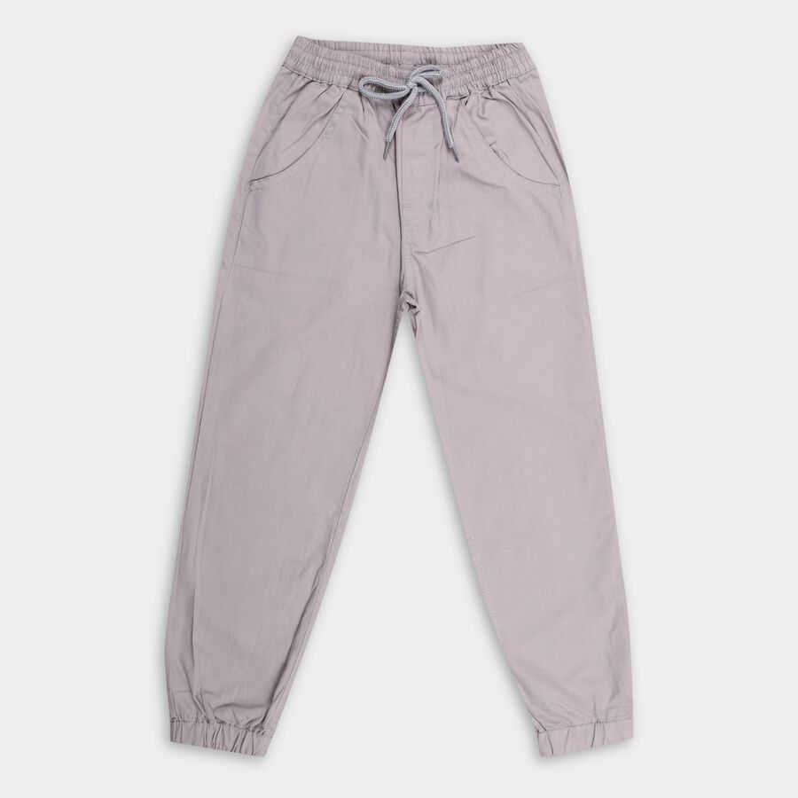 Boys' 100% Cotton Trousers, Light Grey, large image number null