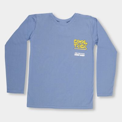 Boys' Muted Steel Blue Round Neck Casual T-Shirt