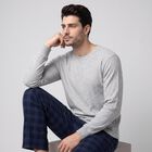 Men's Grey Long Sleeve Thermal, मिश्रित हल्का ग्रे, small