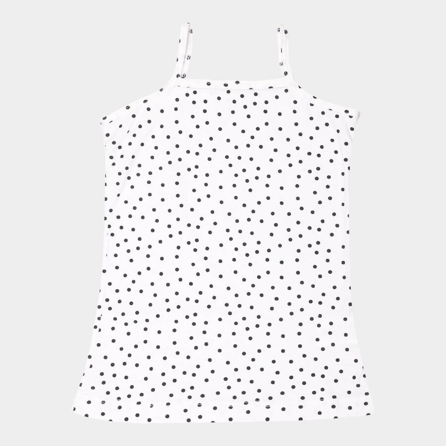 Girls Cotton Vest, White, large image number null