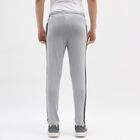 Men's Jet Black Regular Fit Track Pants, मिश्रित हल्का ग्रे, small