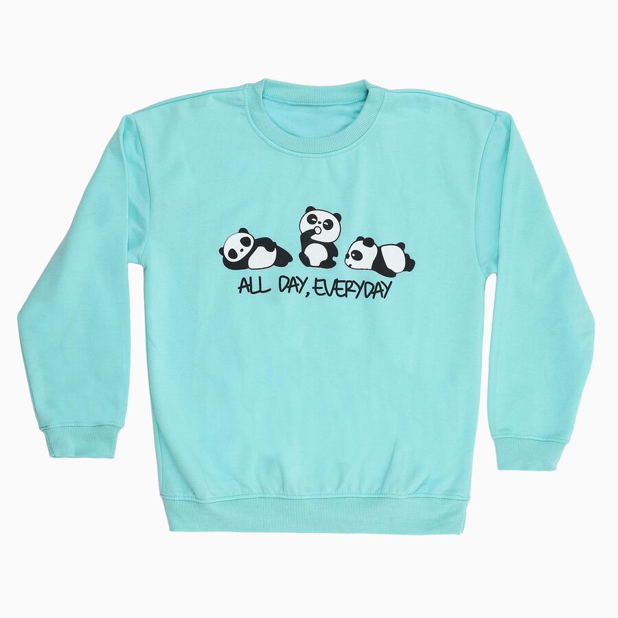 Girls' Sweatshirt, Aqua, large image number null