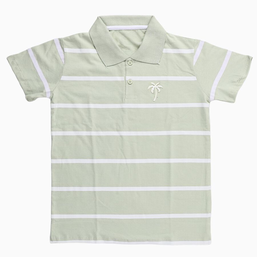 Boys' Half Sleeves T-Shirt, हल्का हरा, large image number null