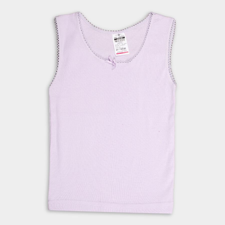 Girls' 100% Cotton Vest, लाइलेक, large image number null
