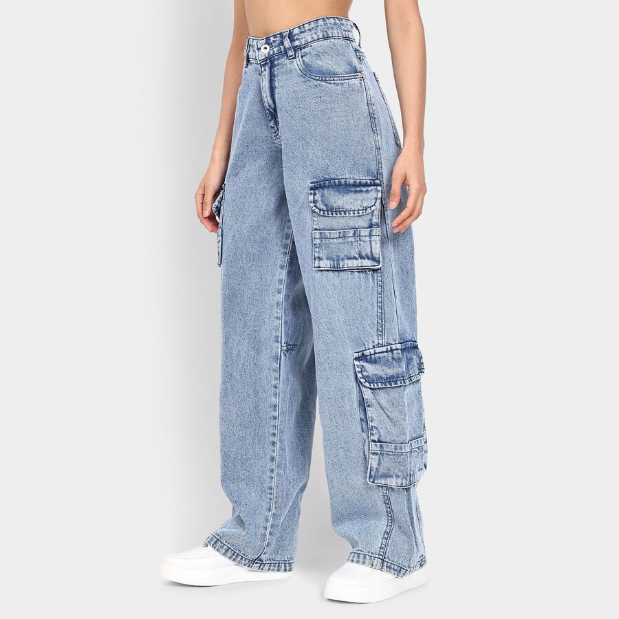 Ladies' 100% Cotton Jeans , Light Blue, large image number null