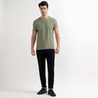 Men's Round Neck Half Sleeves T-Shirt, Dark Green, small image number null