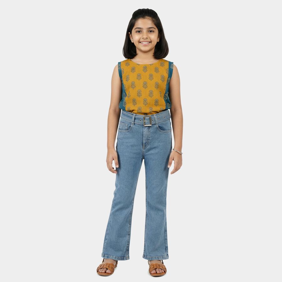 Girls' Light Blue Regular Fit Classic Jeans, Light Blue, large