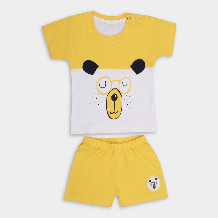 Infant Boys' 100% Cotton Baba Suit , Yellow, large image number null