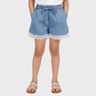 Girls' Shorts, मध्यम नीला, small