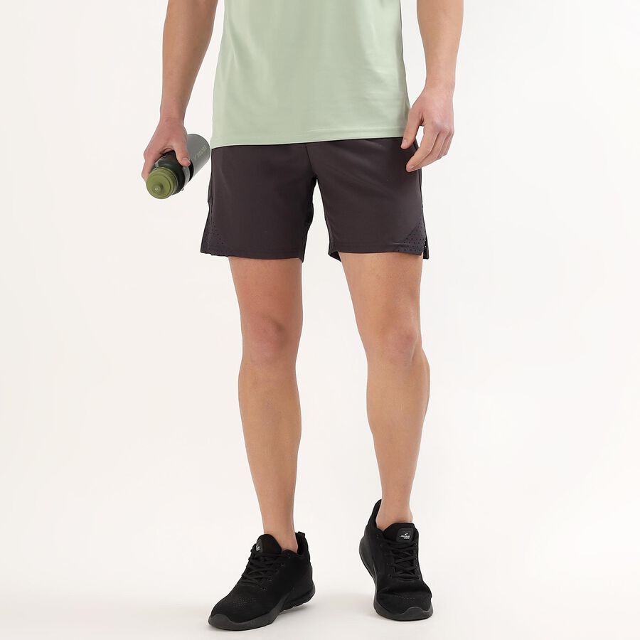 Men's Dark Charcoal Regular Fit Running Shorts, Dark Grey, large