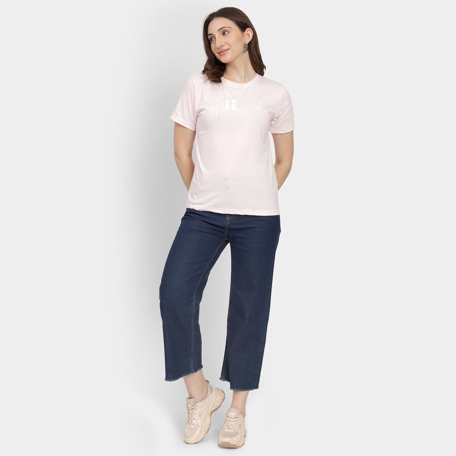 Ladies' Round Neck T-Shirt, Pink, large image number null