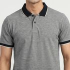 Men's Navy Blue Cotton Collared Casual T-Shirt, Navy Blue, small