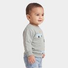 Infants' Light Blue Crew Neck Graphic Print Sweatshirt, Light Blue, small