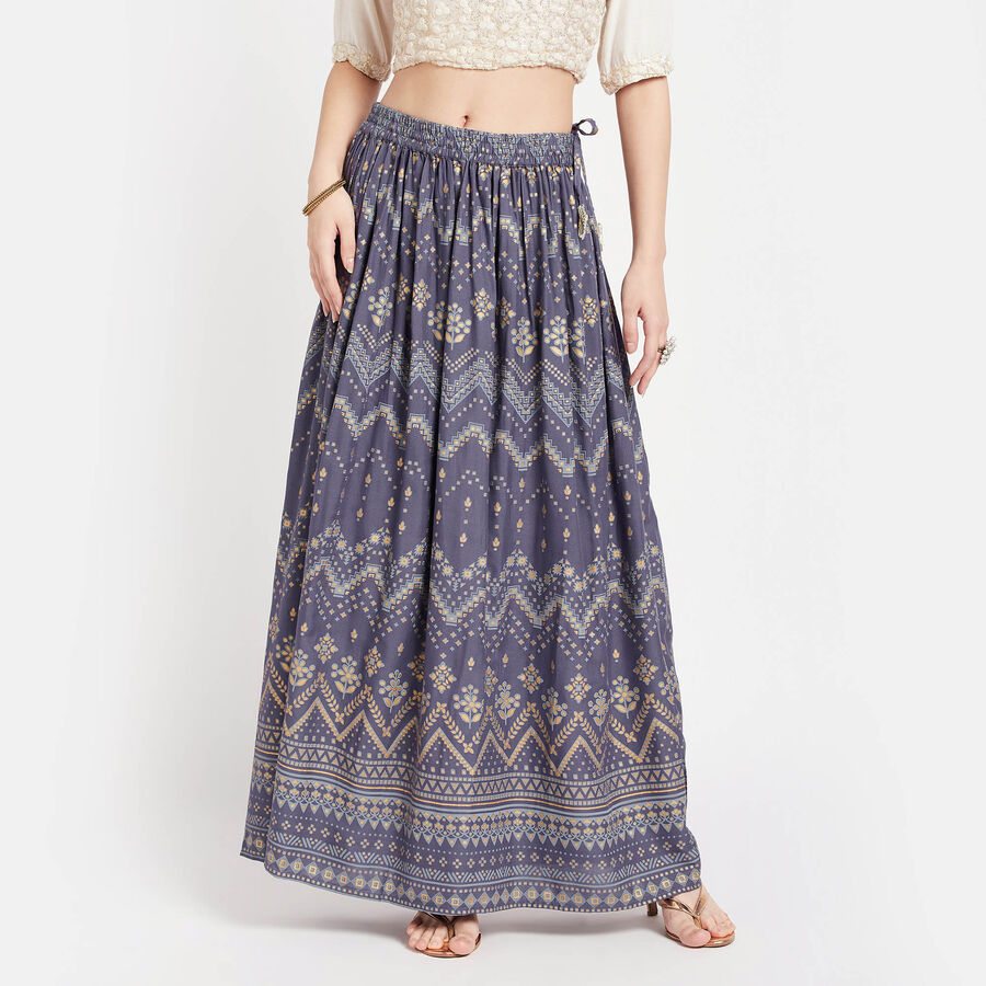 A Line Lehenga Skirt, Dark Grey, large image number null