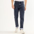 Men's Washed Indigo Slim Fit Jeans, Dark Blue, small