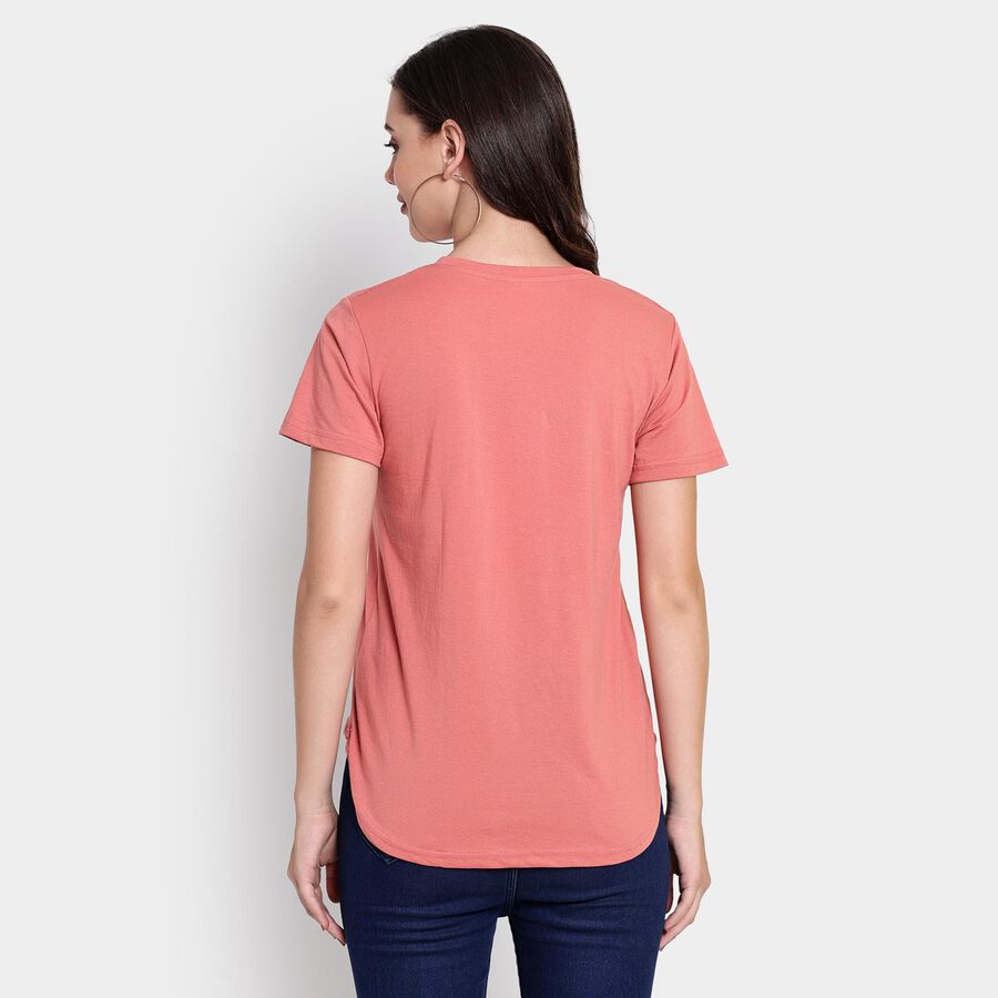 Ladies' Round Neck T-Shirt , गुलाबी, large image number null