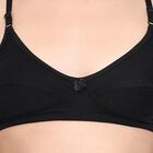 Ladies' 100% Cotton Bra , Black, small image number null