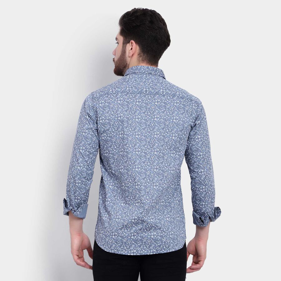 Cotton Printed Casual Shirt, Dark Grey, large image number null