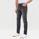 Men's Stonewashed Blue Slim Fit Jeans, Black, small