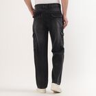 Men's Black Regular Fit 100% Cotton Jeans, काला, small
