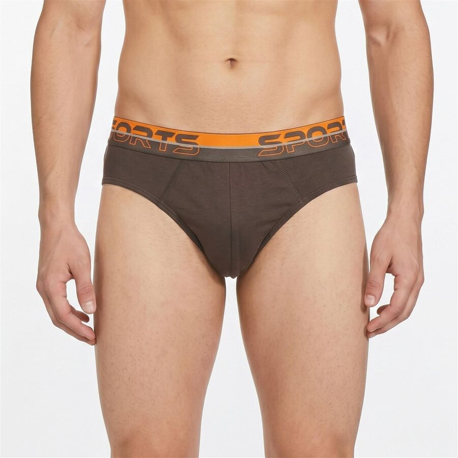 Men's Black Regular Fit Solid Briefs, Black, large