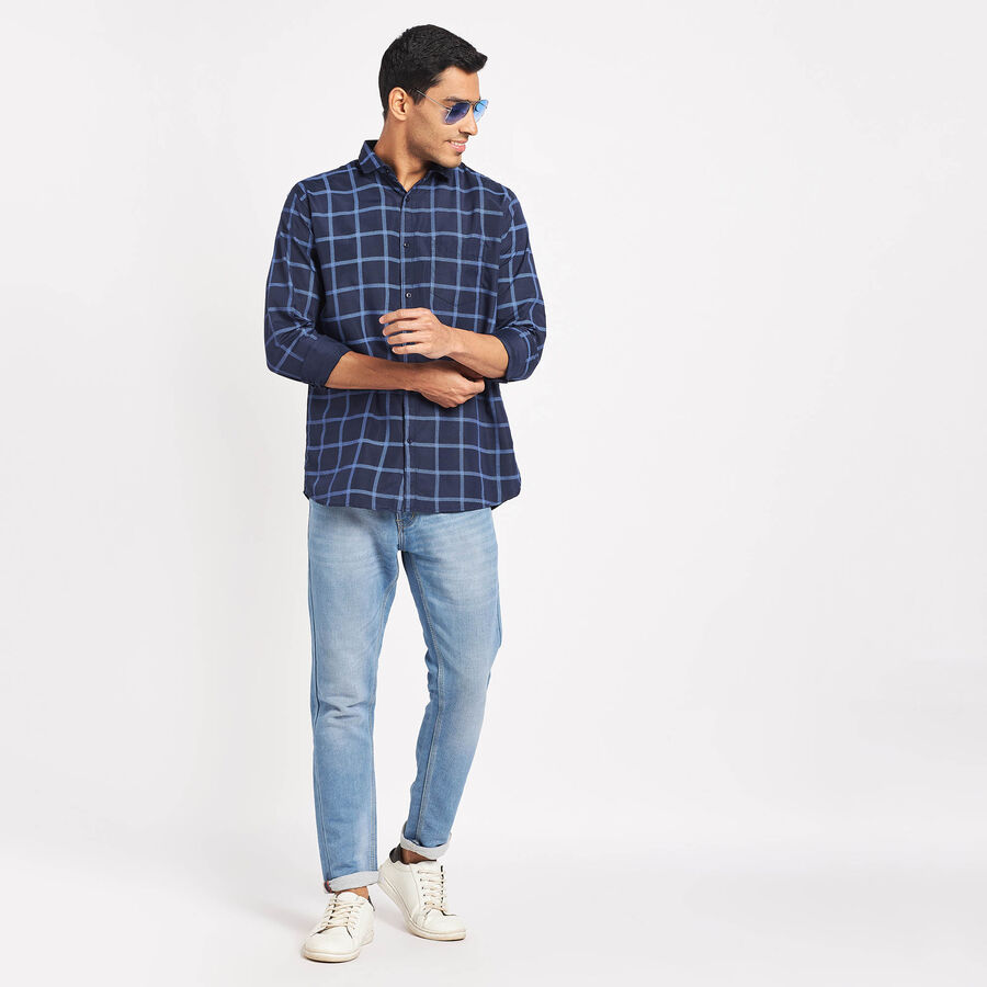 Checks Casual Shirt, Navy Blue, large image number null