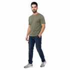 Men's Green Round Neck Regular T-Shirt, Light Green, small