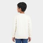 Boys' Off White Crew Neck Graphic Print Sweatshirt, Off White, small