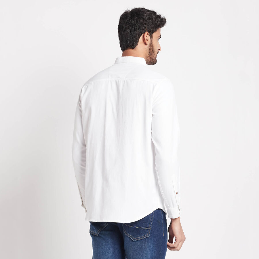 Solid Casual Shirt, White, large image number null