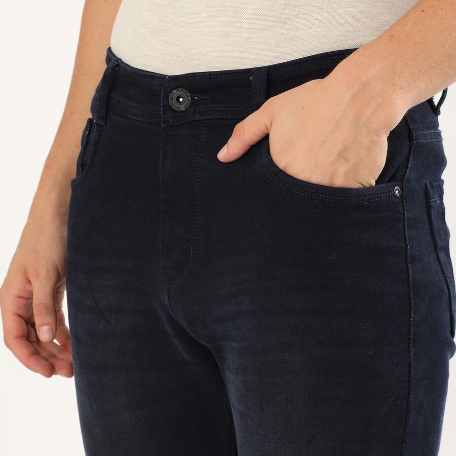 Men's Dark Blue Slim Fit Jeans, Dark Blue, large