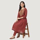 Women's Maroon Embroidered Ethnic Set, Maroon, small
