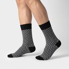 Men's Black Regular Fit Geometric Pack of 1 Socks, Black, small