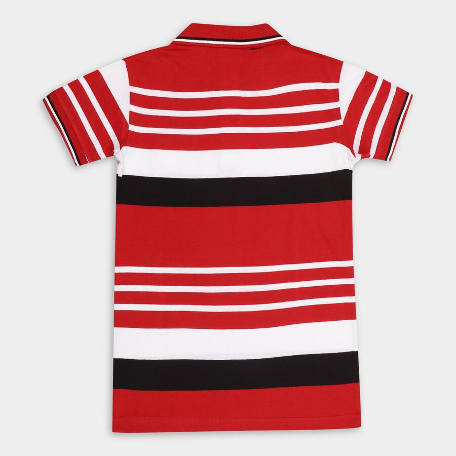 Boys' Half Sleeves T-Shirt, लाल, large image number null