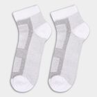 Men's Dark Charcoal Gray and Jet Black Ankle-Length Geometric Socks Pack of 3, Black, small